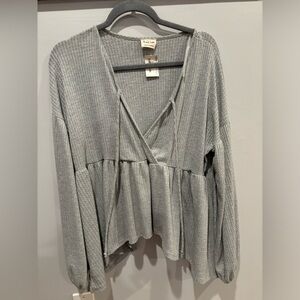 Gray hooded sweater